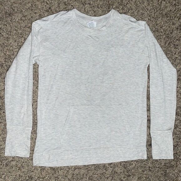 Cozy Lightweight Fleece Crewneck Sweatshirt - Light Grey - Picture 5 of 8